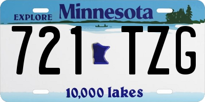 MN license plate 721TZG