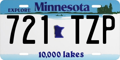 MN license plate 721TZP