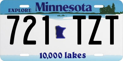 MN license plate 721TZT