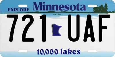 MN license plate 721UAF