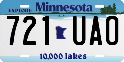 MN license plate 721UAO