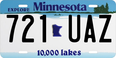 MN license plate 721UAZ