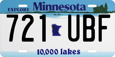 MN license plate 721UBF