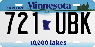 MN license plate 721UBK