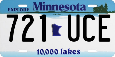 MN license plate 721UCE
