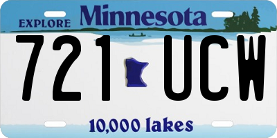 MN license plate 721UCW