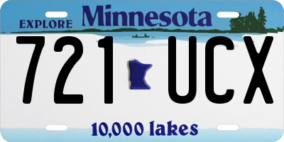 MN license plate 721UCX