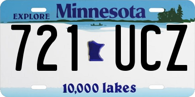 MN license plate 721UCZ