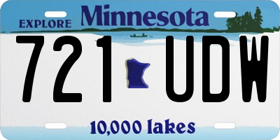 MN license plate 721UDW