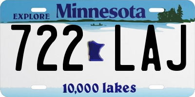 MN license plate 722LAJ