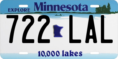 MN license plate 722LAL