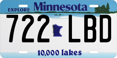 MN license plate 722LBD