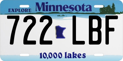MN license plate 722LBF