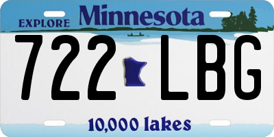 MN license plate 722LBG