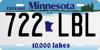 MN license plate 722LBL