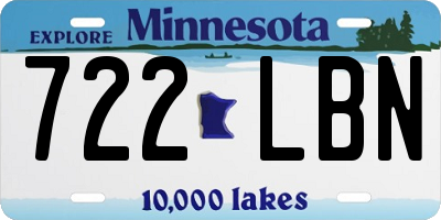 MN license plate 722LBN