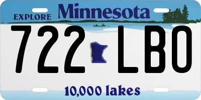 MN license plate 722LBO