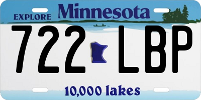 MN license plate 722LBP