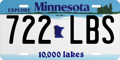 MN license plate 722LBS