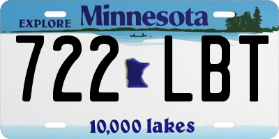 MN license plate 722LBT