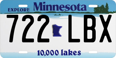 MN license plate 722LBX