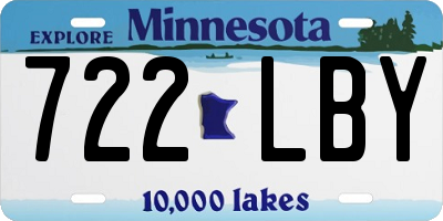MN license plate 722LBY