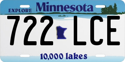 MN license plate 722LCE
