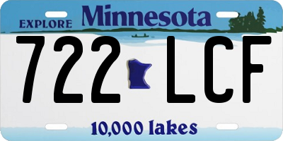 MN license plate 722LCF