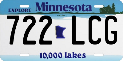 MN license plate 722LCG