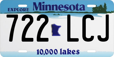 MN license plate 722LCJ