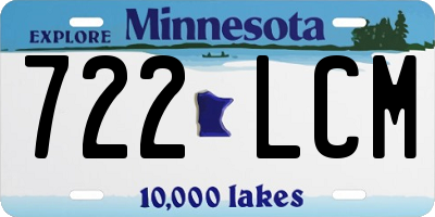 MN license plate 722LCM