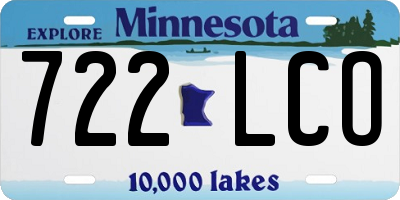 MN license plate 722LCO