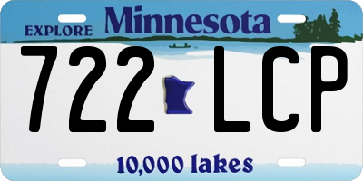 MN license plate 722LCP