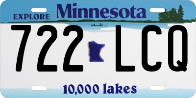 MN license plate 722LCQ