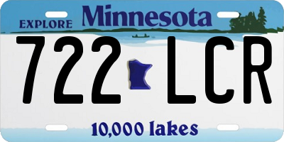 MN license plate 722LCR