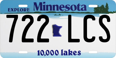MN license plate 722LCS