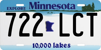 MN license plate 722LCT