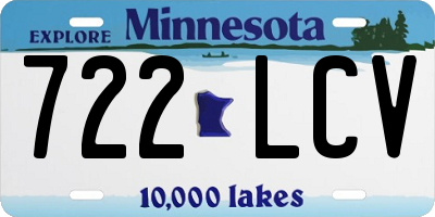 MN license plate 722LCV