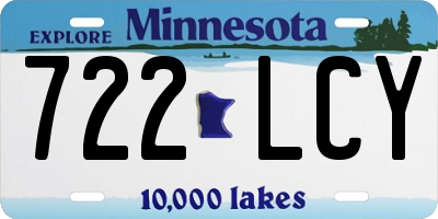 MN license plate 722LCY