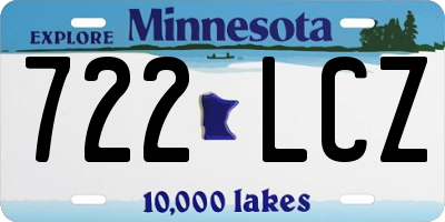 MN license plate 722LCZ