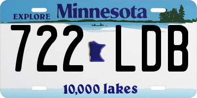 MN license plate 722LDB
