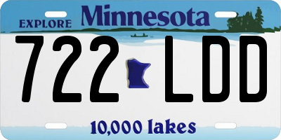 MN license plate 722LDD