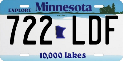 MN license plate 722LDF