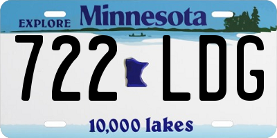 MN license plate 722LDG