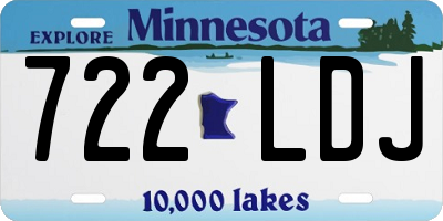 MN license plate 722LDJ