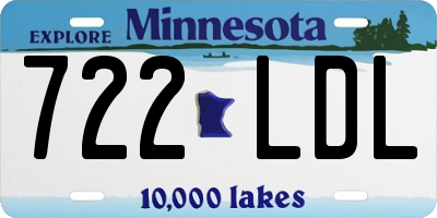 MN license plate 722LDL