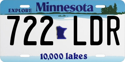MN license plate 722LDR