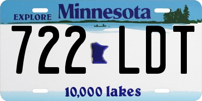 MN license plate 722LDT