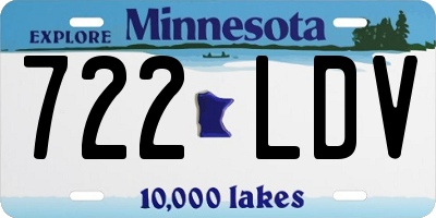 MN license plate 722LDV