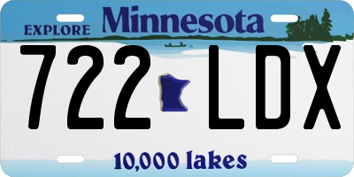 MN license plate 722LDX